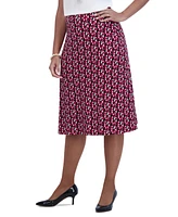 Kasper Women's Printed Ity Pull-On A-Line Skirt