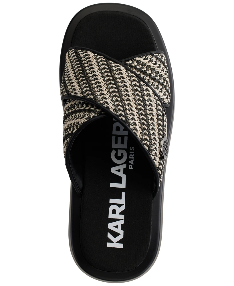 Karl Lagerfeld Paris Women's Ophelia Woven Slip-On Platform Sandals