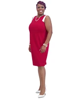 Kasper Women's Combo Sleeveless Sheath Dress