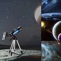 Sugift Telescope 70mm Aperture 400mm Az Mount Telescope with Stand and Phone Adapter for Kids