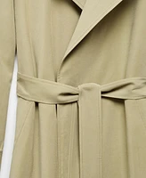 Mango Women's Flowy Lapel Trench Coat