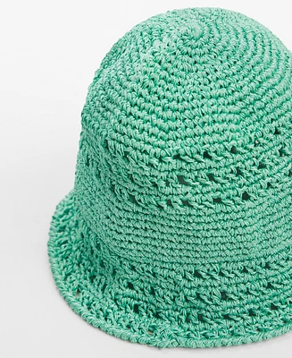 Mango Women's Crochet Bucket Hat