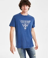 Guess Men's Acid-Washed Triangle Logo Graphic T-Shirt