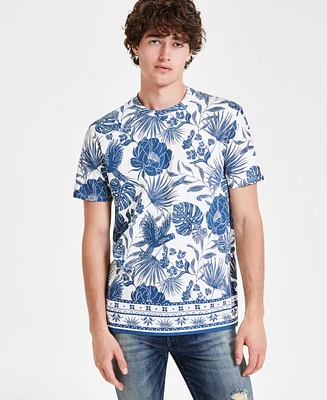 Guess Men's Tropical Floral Graphic T-Shirt