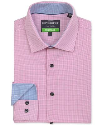 Men's Recycled Slim Fit Micro Texture 4-Way Stretch Performance Dress Shirt