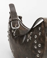 Mango Women's Stud Leather Bag