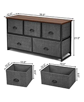 Sugift Dresser Storage Tower with 5 Foldable Cloth Storage Cubes
