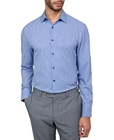 Men's Recycled Slim Fit Geo Performance Stretch Cooling Comfort Dress Shirt