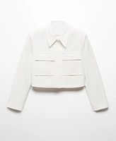 Mango Women's Pockets Detail Cropped Jacket