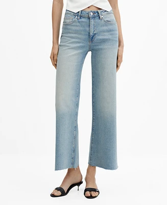 Mango Women's Wide leg Mid-Rise Jeans