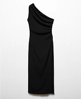 Mango Women's Side Slit Detail Asymmetrical Dress