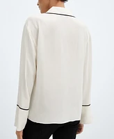 Mango Women's Contrast Trim Shirt