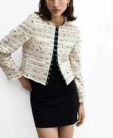 Mango Women's Trim Tweed Jacket