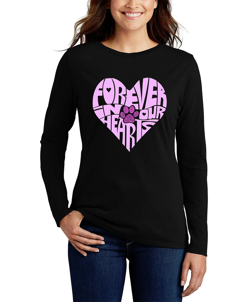 La Pop Art Women's Word Forever Our Hearts Long Sleeve T-Shirt