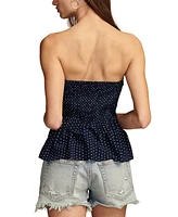 Lucky Brand Women's Ruched Polka Dot Tube Top