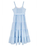 Rare Editions Big Girls Belted Gingham Midi Dress, 2 Pc