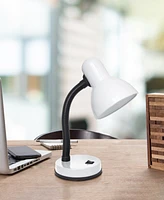 Creekwood Home Essentix 14.25" Traditional Fundamental Metal Desk Task Lamp, Bowl Shaped Shade with Flexible Gooseneck