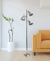 Creekwood Home Essentix 64" Tall Traditional 3 Light Metal Tree Floor Lamp with Metal Adjustable Spotlight Shades