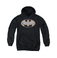 Batman Boys Youth Steel Fire Shield Pull Over Hoodie / Hooded Sweatshirt