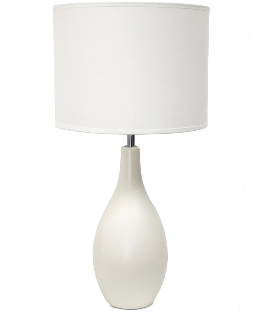 Creekwood Home Essentix 18.11" Traditional Standard Ceramic Dewdrop Table Desk Lamp with Matching Fabric Shade