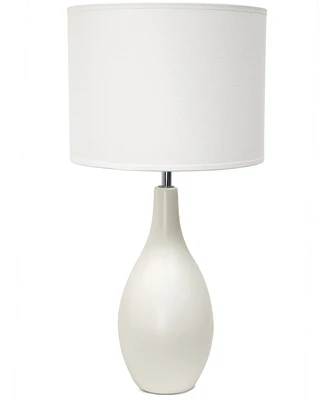 Creekwood Home Essentix 18.11" Traditional Standard Ceramic Dewdrop Table Desk Lamp with Matching Fabric Shade