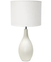 Creekwood Home Essentix 18.11" Traditional Standard Ceramic Dewdrop Table Desk Lamp with Matching Fabric Shade