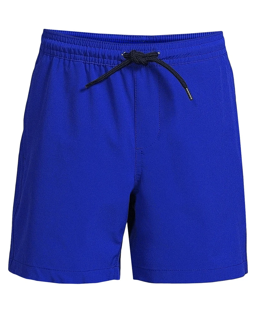 Lands' End Boys Slim Active Stretch Swim Trunks