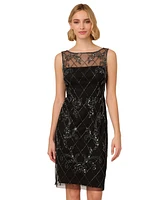 Adrianna Papell Women's Bead-Embellished Sheath Dress