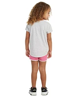 adidas Toddler & Little Girls Essential Heather T-Shirt Woven Shorts, 2 Piece Set