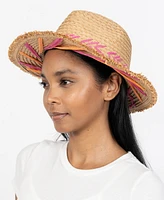 Vince Camuto Embroidered Straw Panama Hat