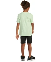 adidas Toddler & Little Boys 2-Pc. Logo Graphic T-Shirt French Terry Cargo Shorts Set