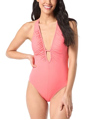 Vince Camuto Women's Plunge Cutout One-Piece Swimsuit