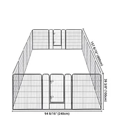 Yescom 16 Pieces 32"x40" Pet Playpen Extra Large Dog Exercise Fence Panel Crate Yard