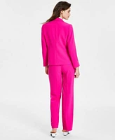 Bar Iii Textured Blazer Tie Front Blouse High Rise Pants Created For Macys