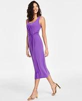 Anne Klein Women's Side-Shirred O-Ring Midi Dress