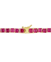 Lab-Grown Ruby 18" Tennis Necklace (48-1/2 ct. t.w.) in Gold-Plated Sterling Silver