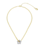 Steve Madden Two-tone Puffy Flower Pendant Necklace