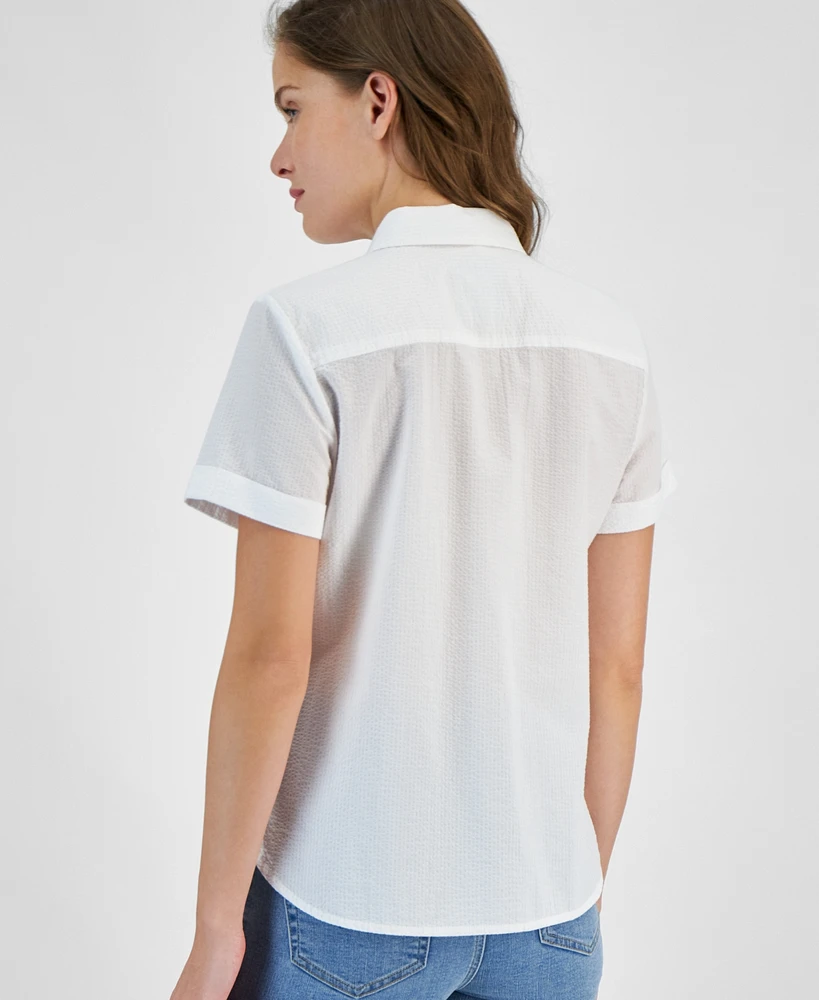 Nautica Jeans Women's Short-Sleeve Button-Front Shirt