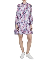 julia jordan Women's Printed Pleated Dress