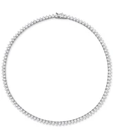 Lab-Grown White Sapphire Heart 18" Tennis Necklace (31-1/5 ct. t.w.) in Sterling Silver