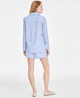 On 34th Womens Ribbed High Neck Tank Top Relaxed Long Sleeve Shirt Pull On Shorts Created For Macys