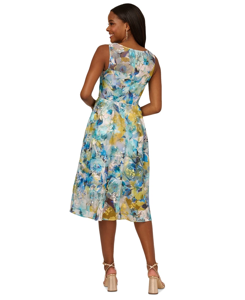 Adrianna Papell Women's Printed Fit & Flare Dress