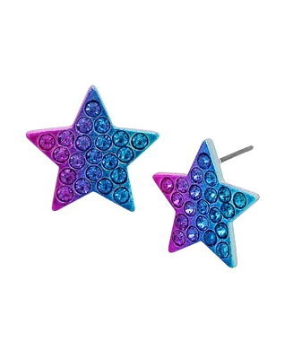 Betsey Johnson Faux Stone Pave Star Stud Earrings