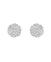 LuvMyJewelry Round Cut Natural Certified Diamond (0.93 cttw) 14k Yellow Gold Earrings Contemporary Stud Design