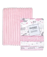 Tendertyme Baby Girls Sweet Dreams Baby Blankets, 5 Piece Gift Set