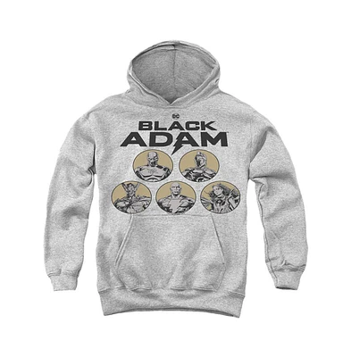 Black Adam Boys Youth Contrast Group Pull Over Hoodie / Hooded Sweatshirt