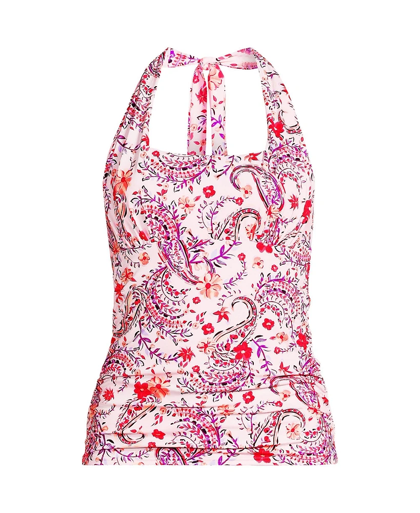 Lands' End Women's Chlorine Resistant Square Neck Halter Tankini Swimsuit Top