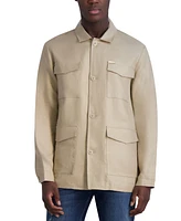Karl Lagerfeld Paris Men's Loose-Fit Linen Safari Jacket