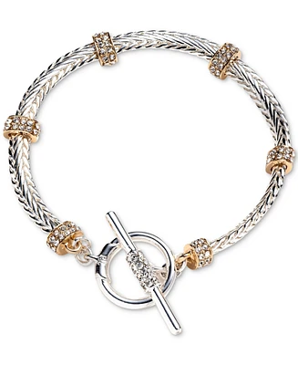 Lauren Ralph Lauren Two-Tone Crystal Rondelle Flex Toggle Bracelet
