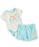 Disney Baby Boys Winnie-the-Pooh Bodysuit & Shorts, 2 Piece Set